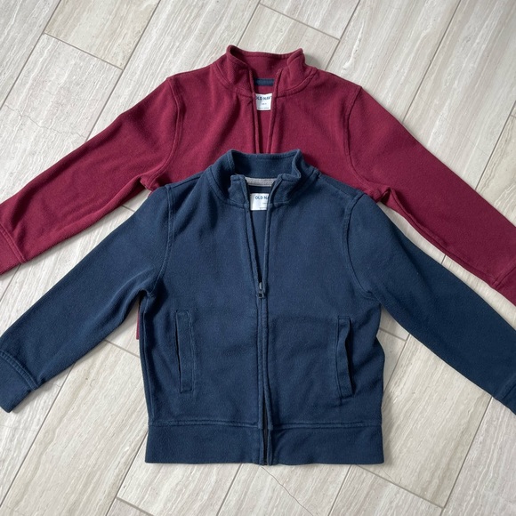 Old Navy zipper sweater set in red and blue, size 6-7y - Picture 1 of 9